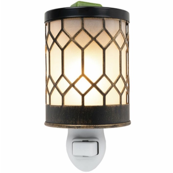 Accessories - Wax WRmer Decorative Metal Lantern Plug-in Night Light - Bronze with Cream Shade